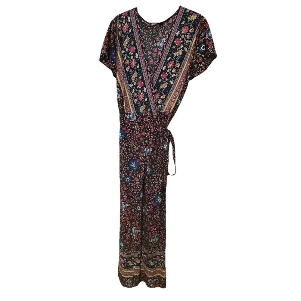 Boho Floral Side Wrap Maxi. Size L - Picture 2 of 6